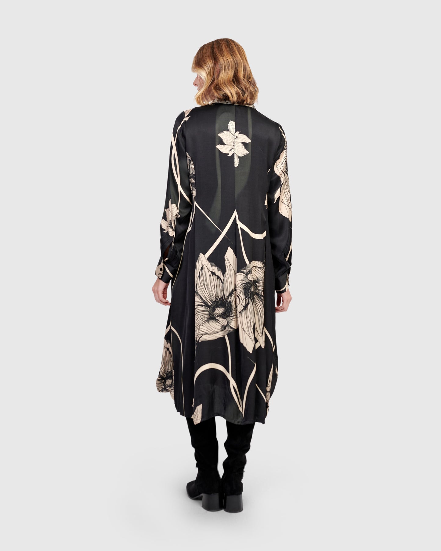 שמלה זהב מודפסת