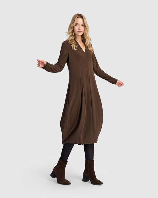 שמלה דובדבנית חומה