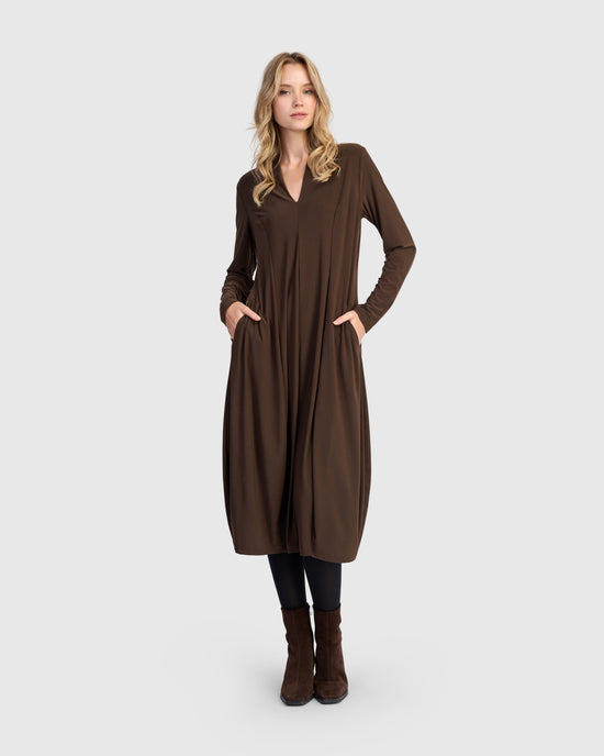 שמלה דובדבנית חומה