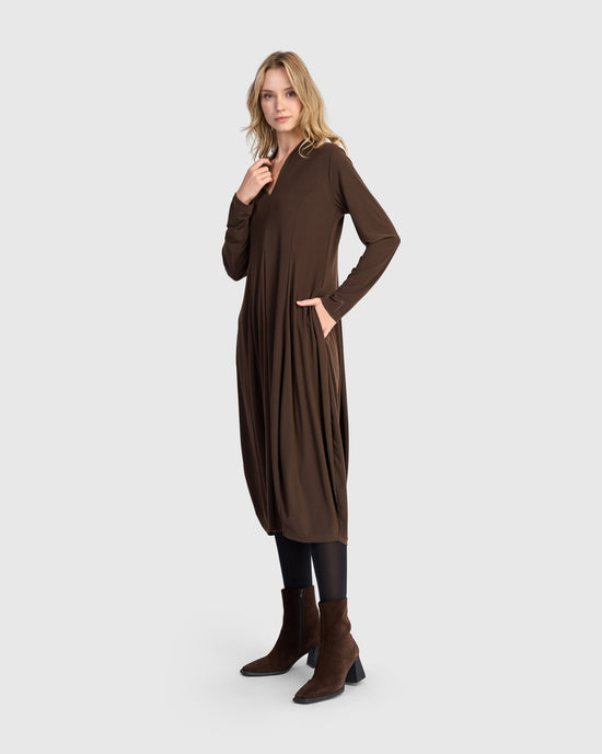 שמלה דובדבנית חומה