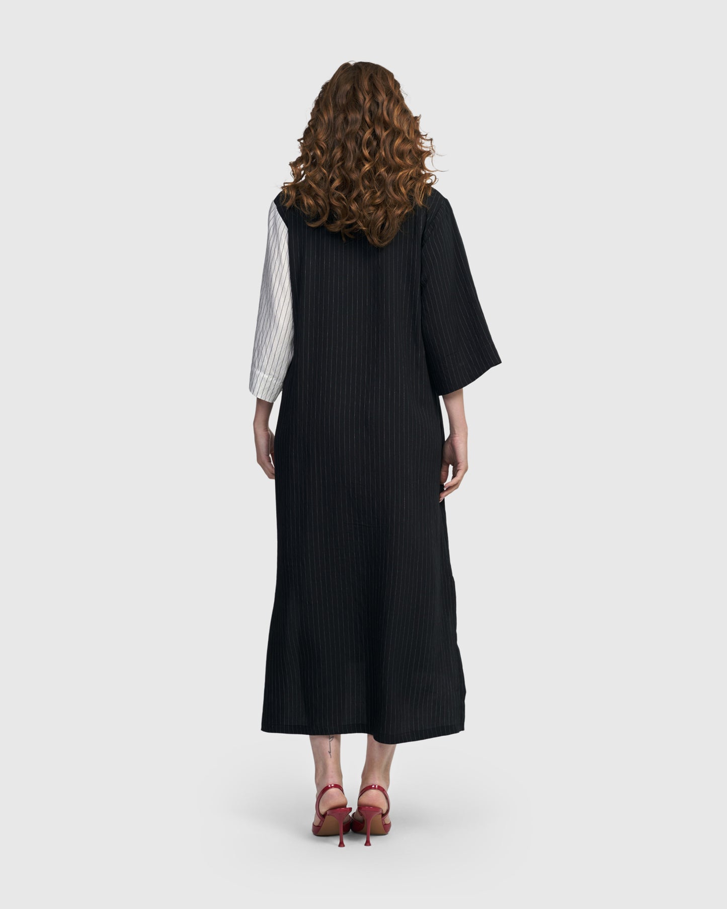 שמלה שילוש שחור לבן מיקס