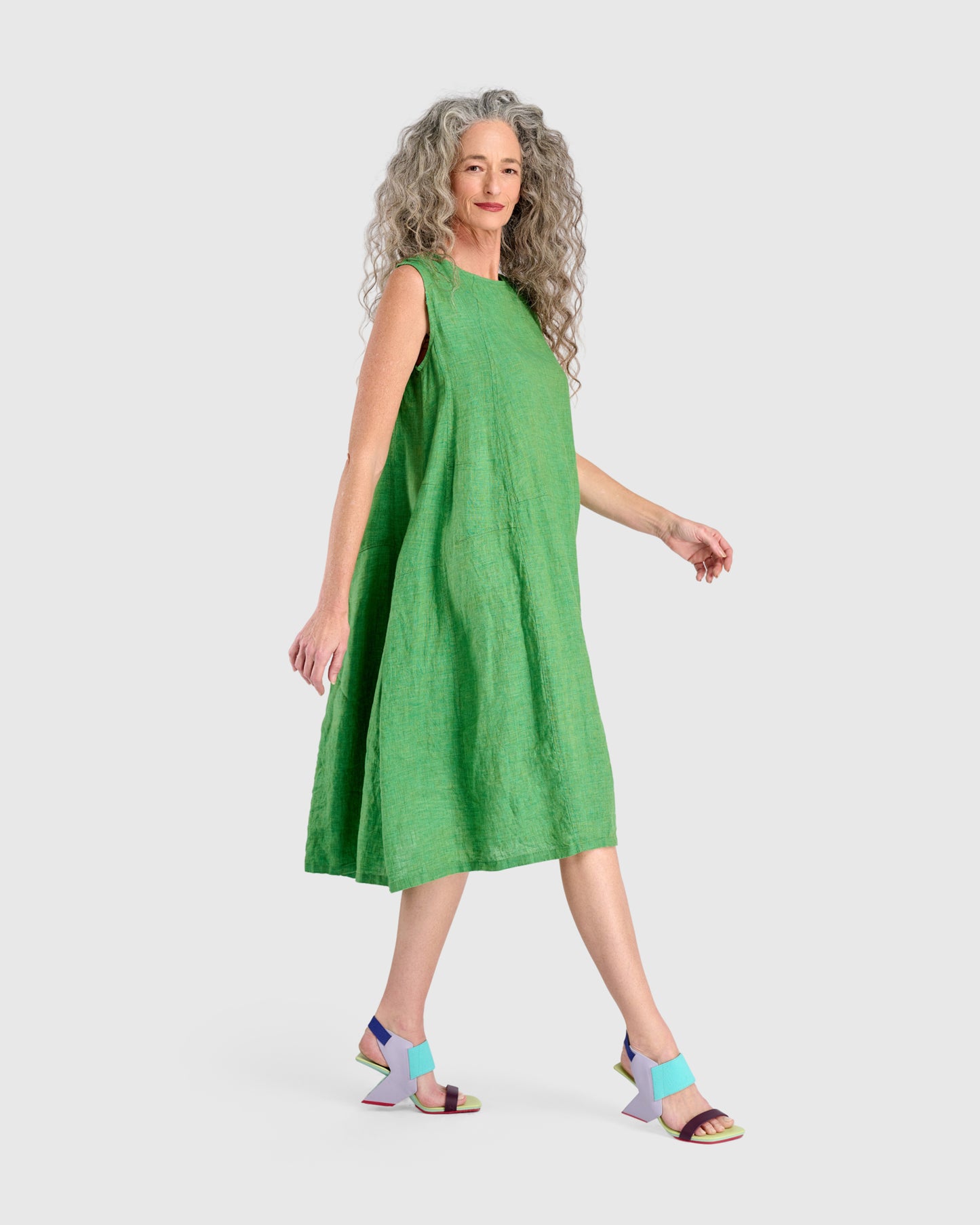 שמלה גופייה פשתן ירוקה