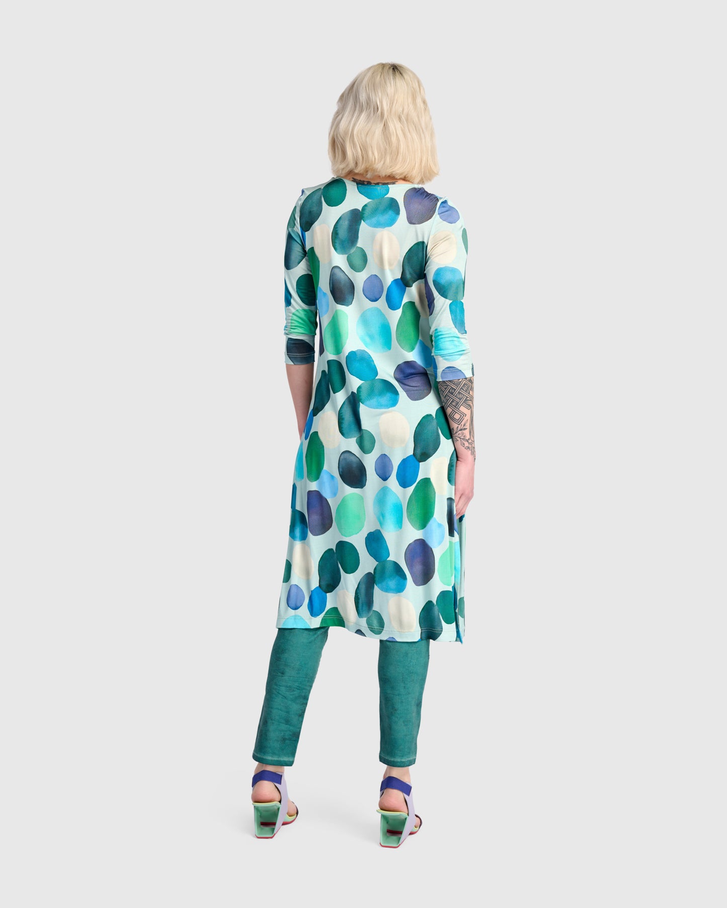 שמלה טוניקה פתחים בועות אקווה