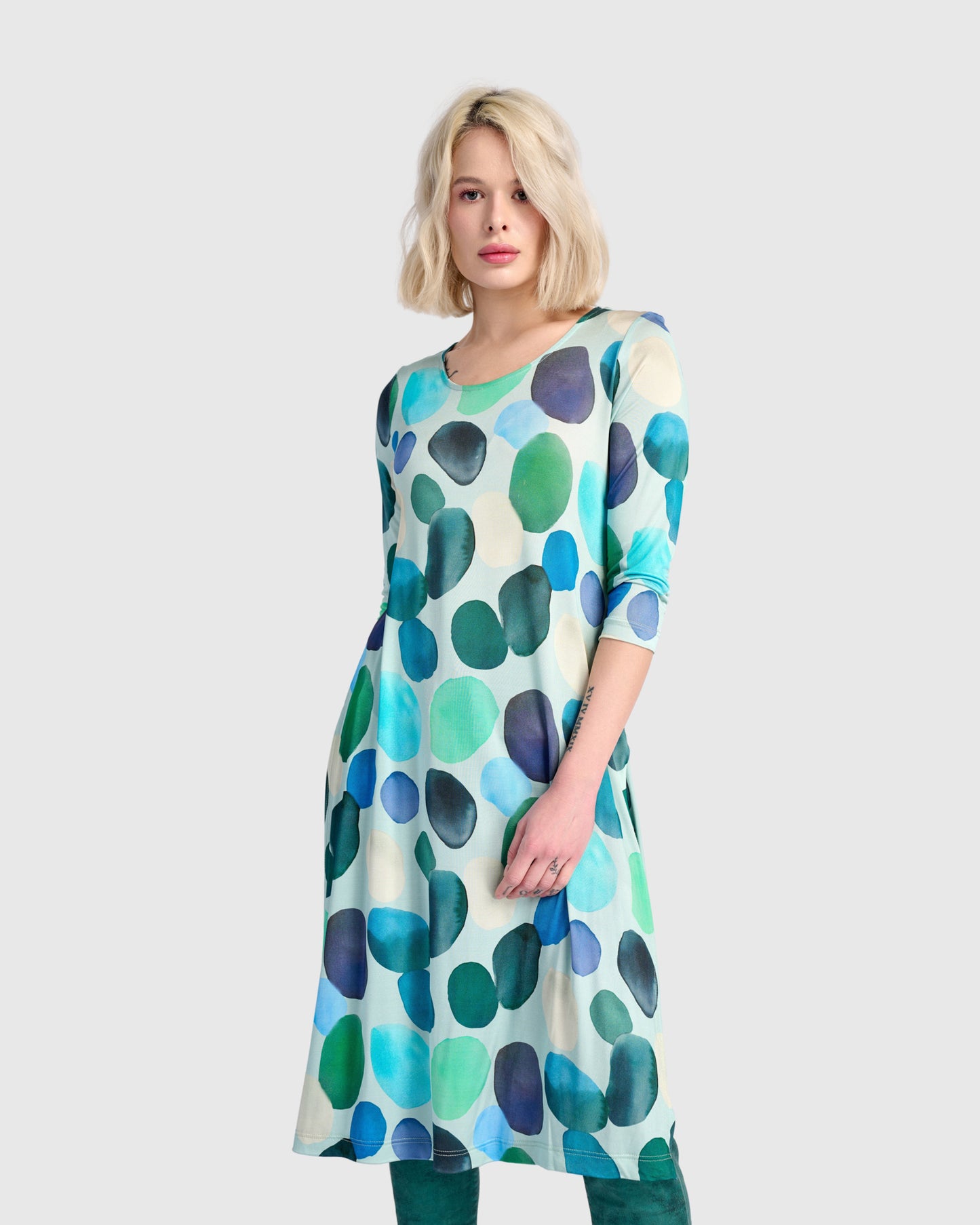 שמלה טוניקה פתחים בועות אקווה
