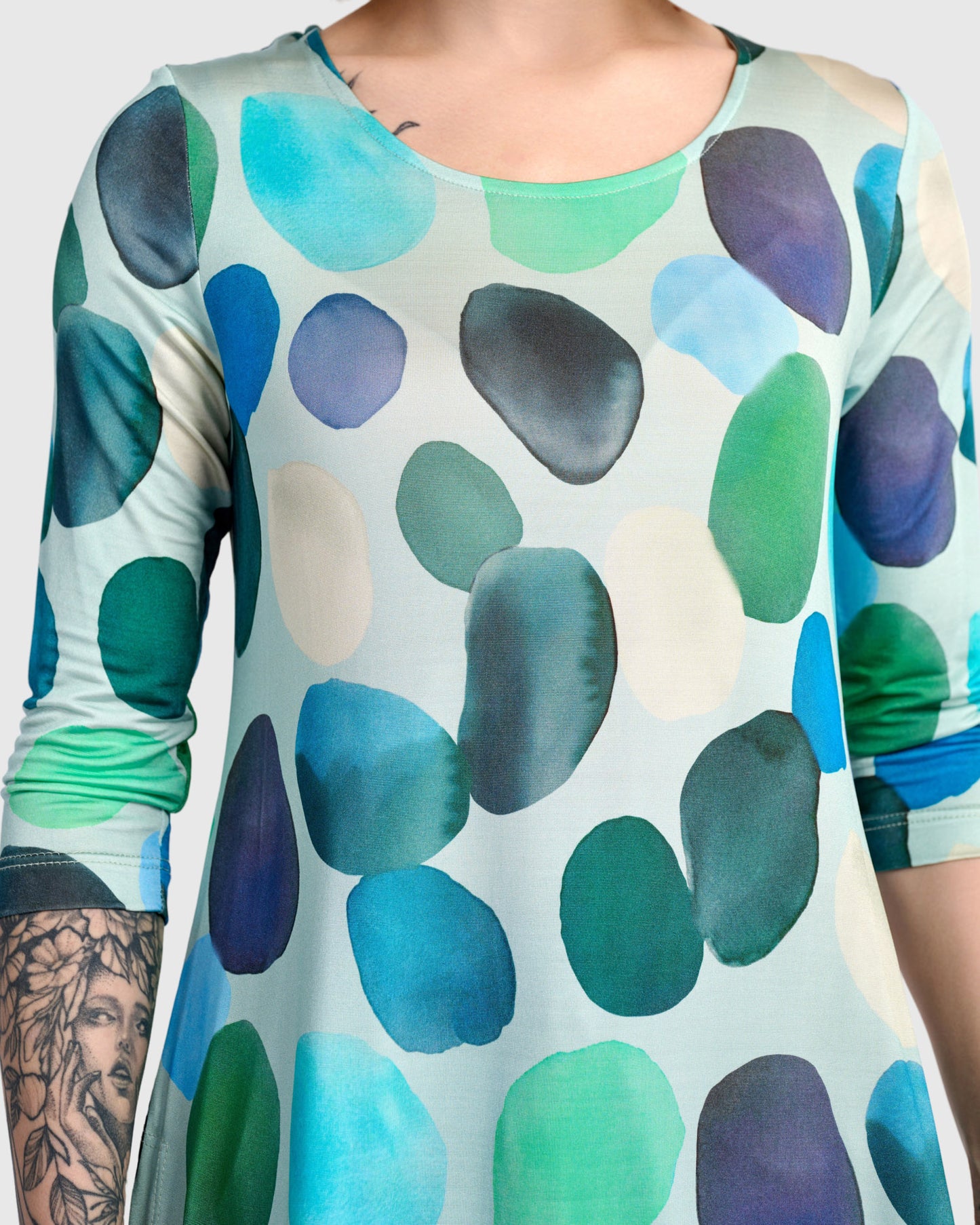 שמלה טוניקה פתחים בועות אקווה