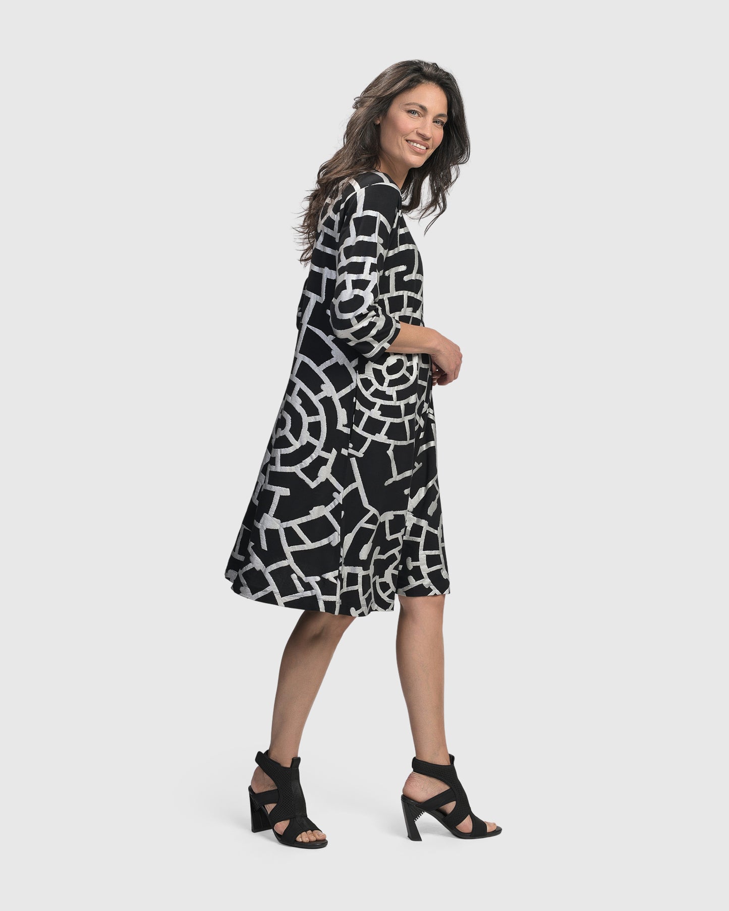 שמלה קלמנטיין קצרה מודפסת