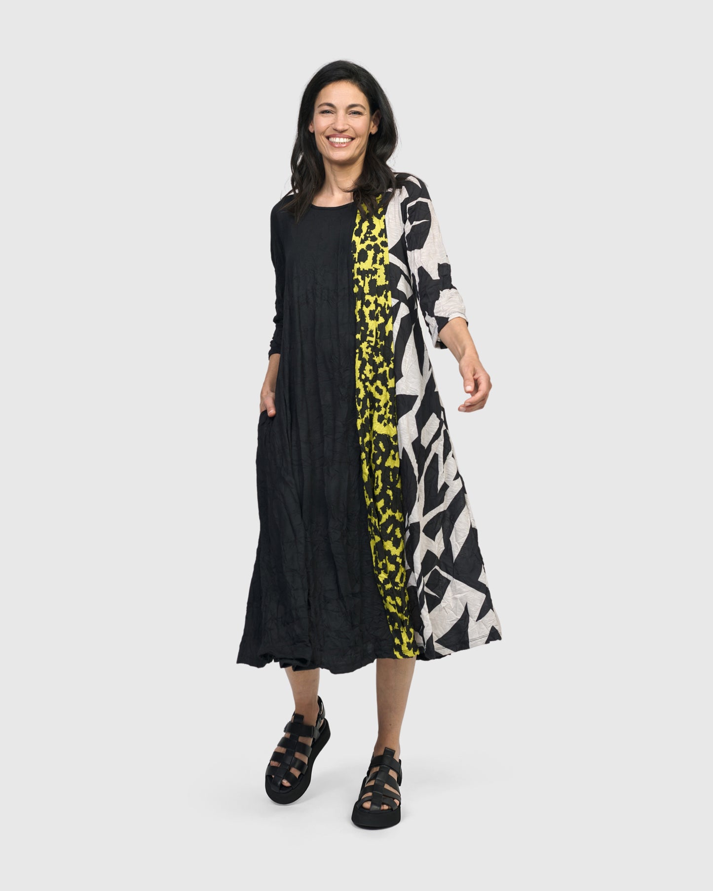 שמלה קרינקל מרגלית ירוקה