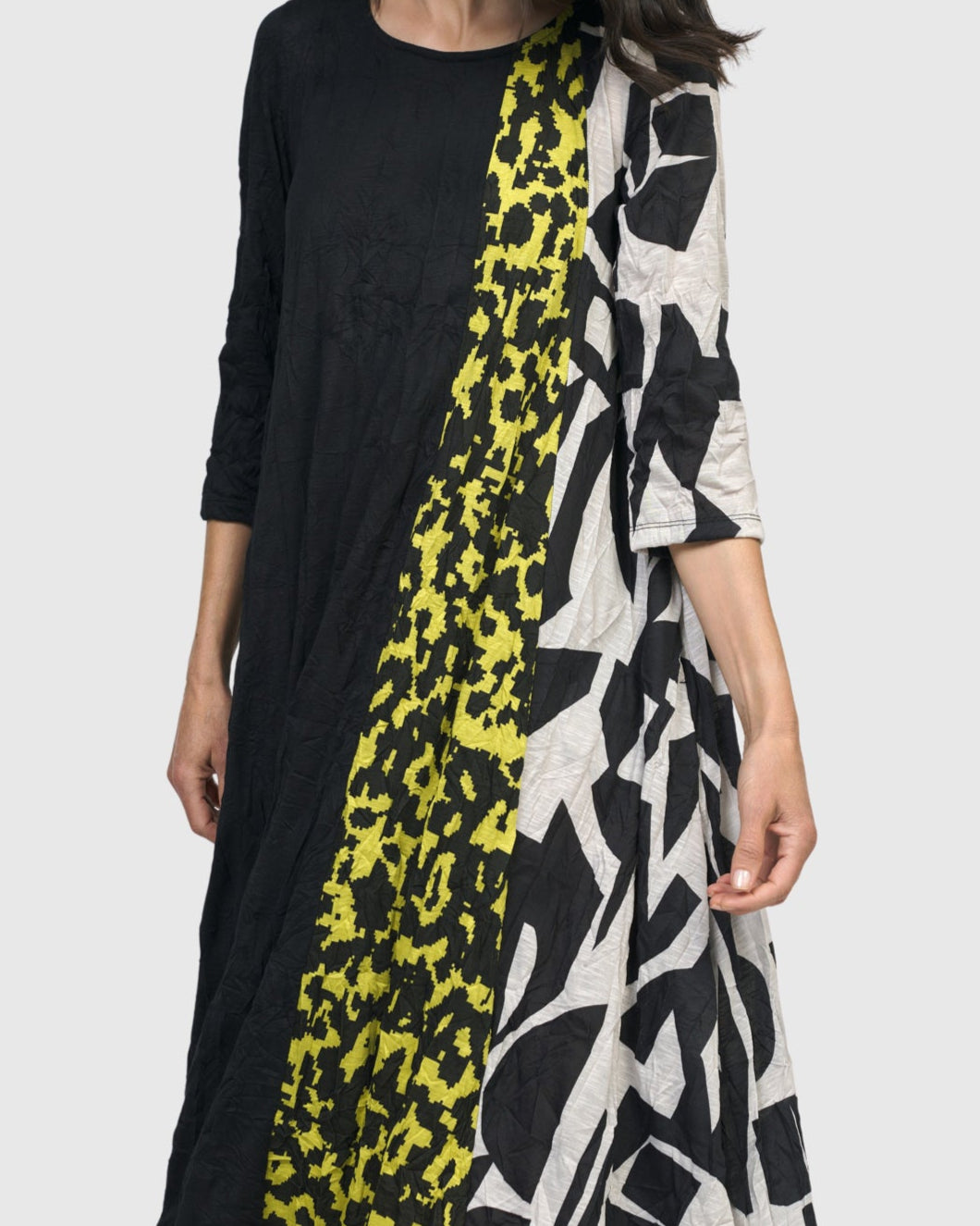 שמלה קרינקל מרגלית ירוקה