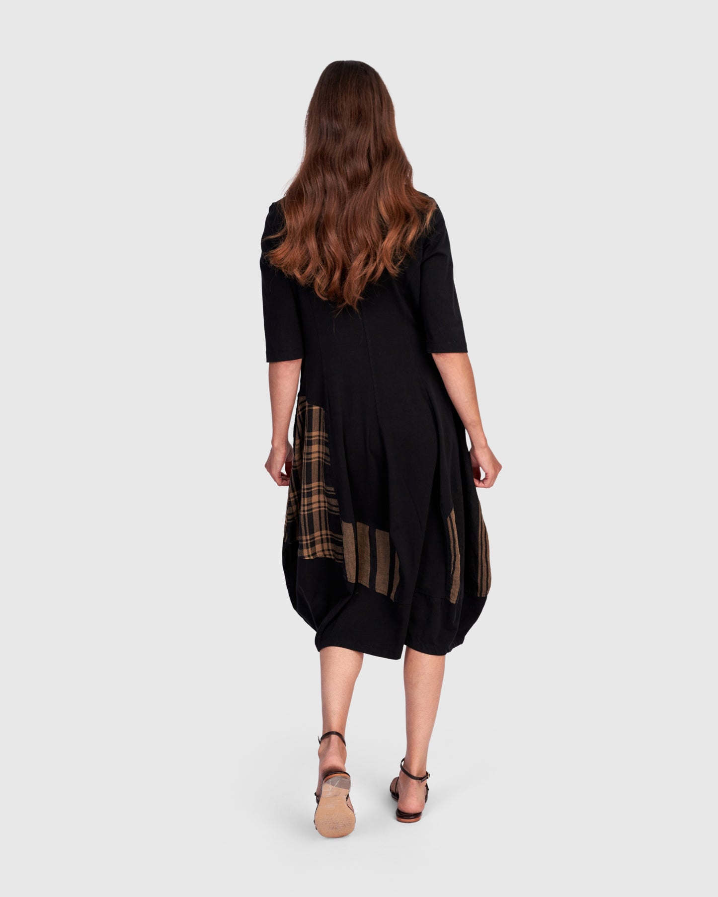 שמלה מיקס פשתן שחורה