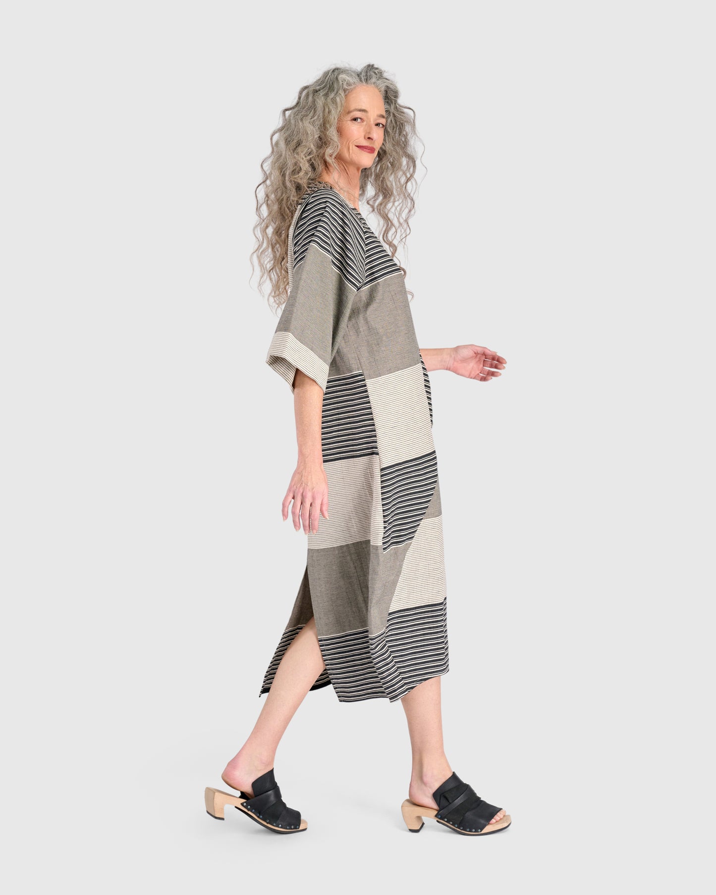 שמלה אורבן כיס פשתן אבן