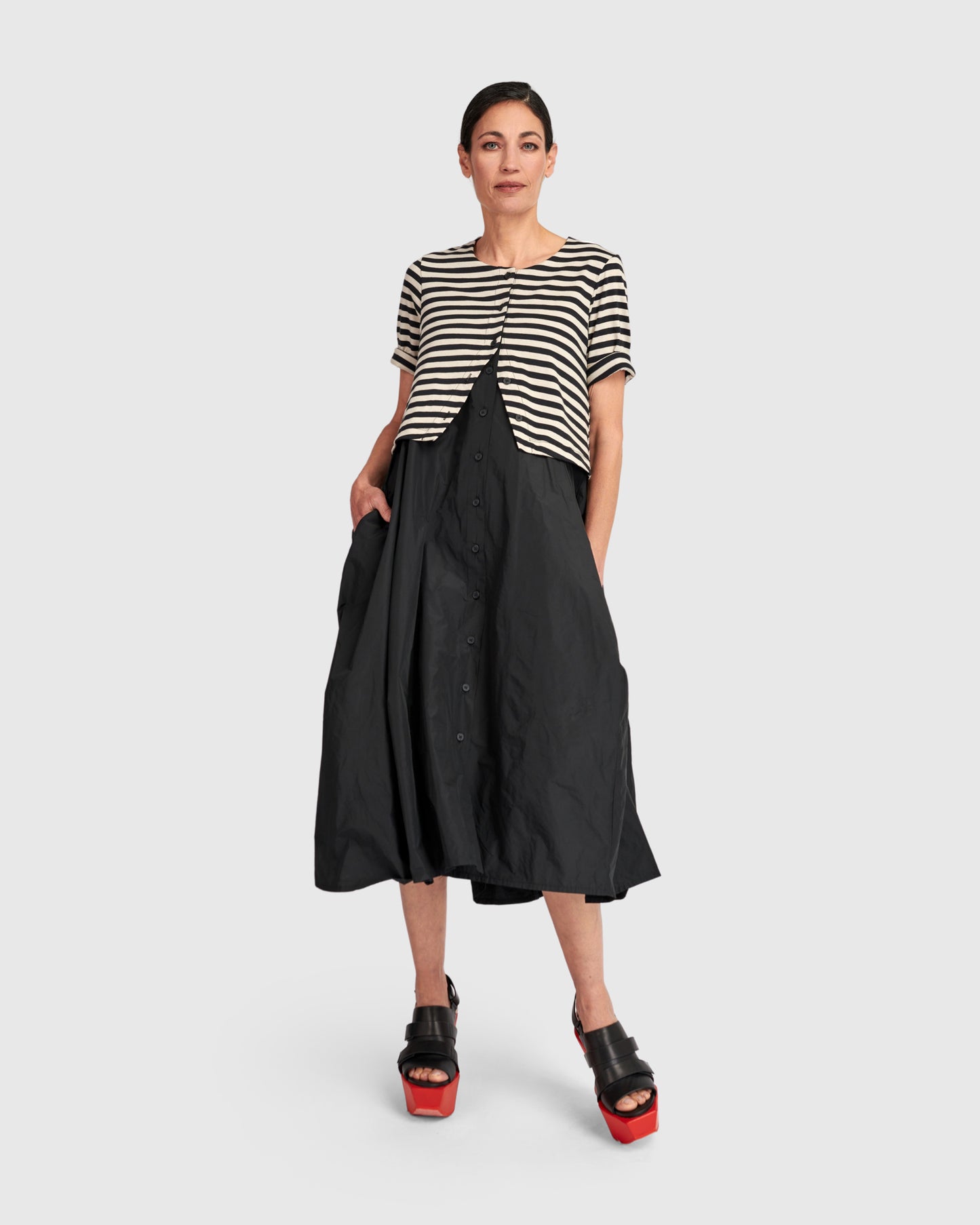 שמלה אורבן 2 שכבות פסים