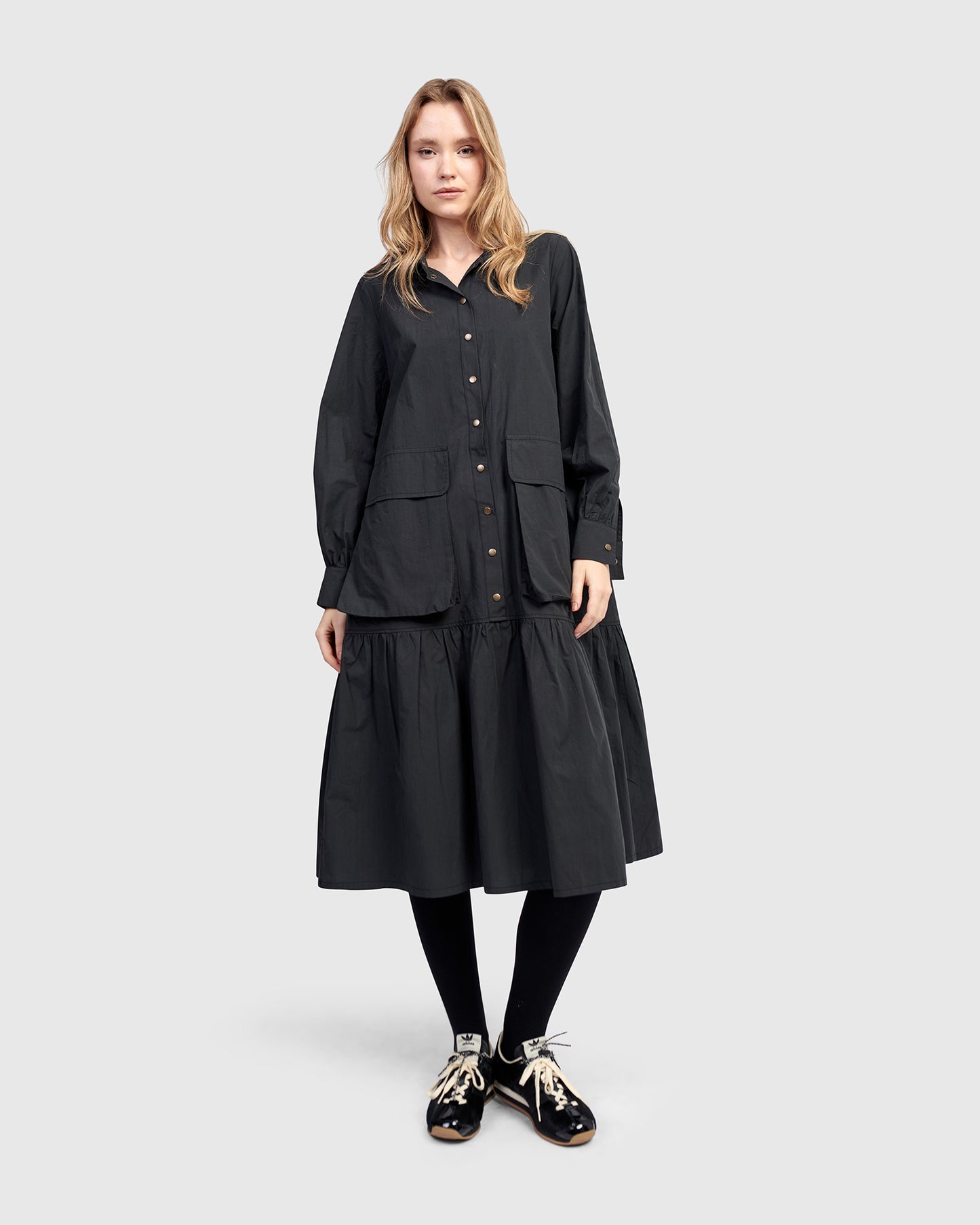 שמלה אורבן כותנה שחורה