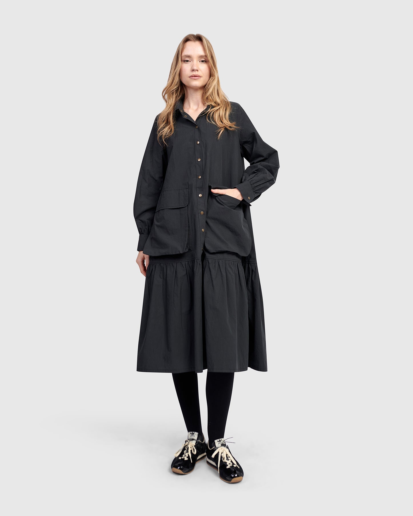 שמלה אורבן כותנה שחורה