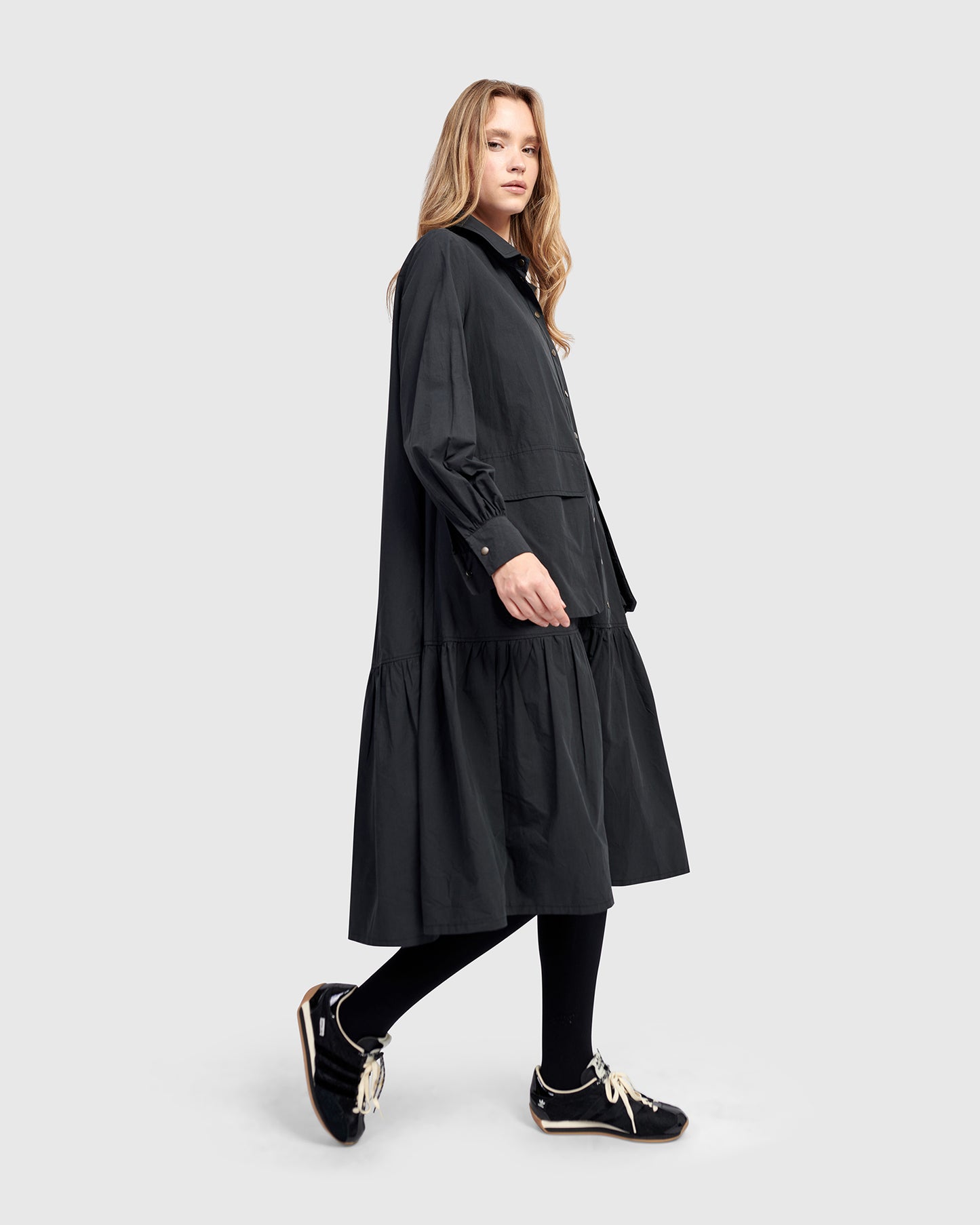 שמלה אורבן כותנה שחורה