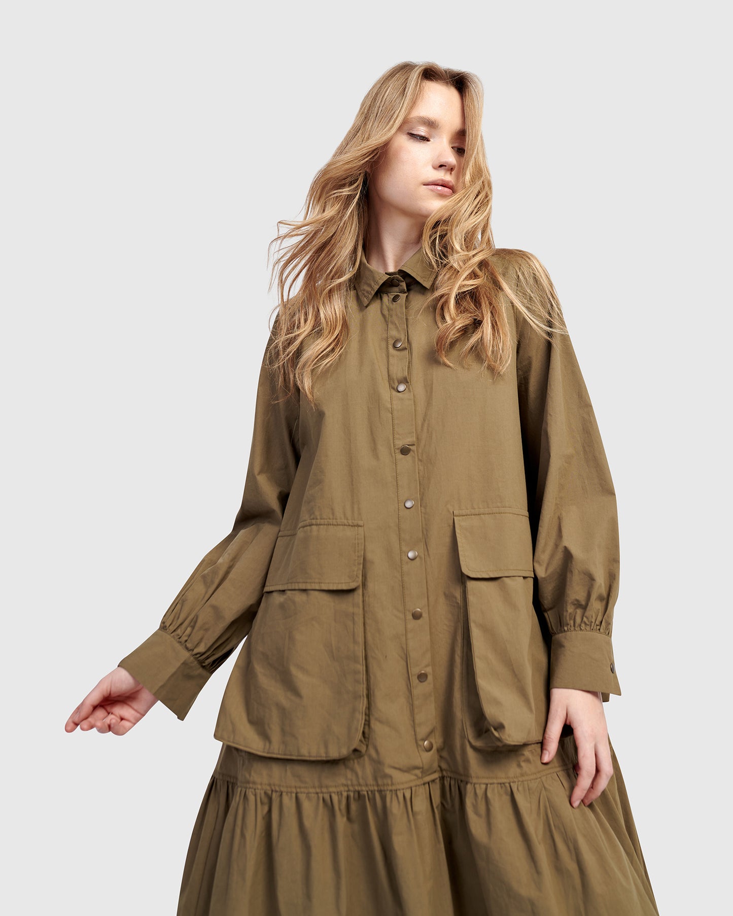 שמלה אורבן כותנה חאקי