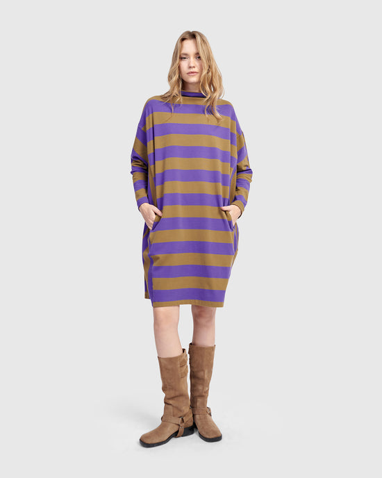 שמלה אורבן פסים סגול