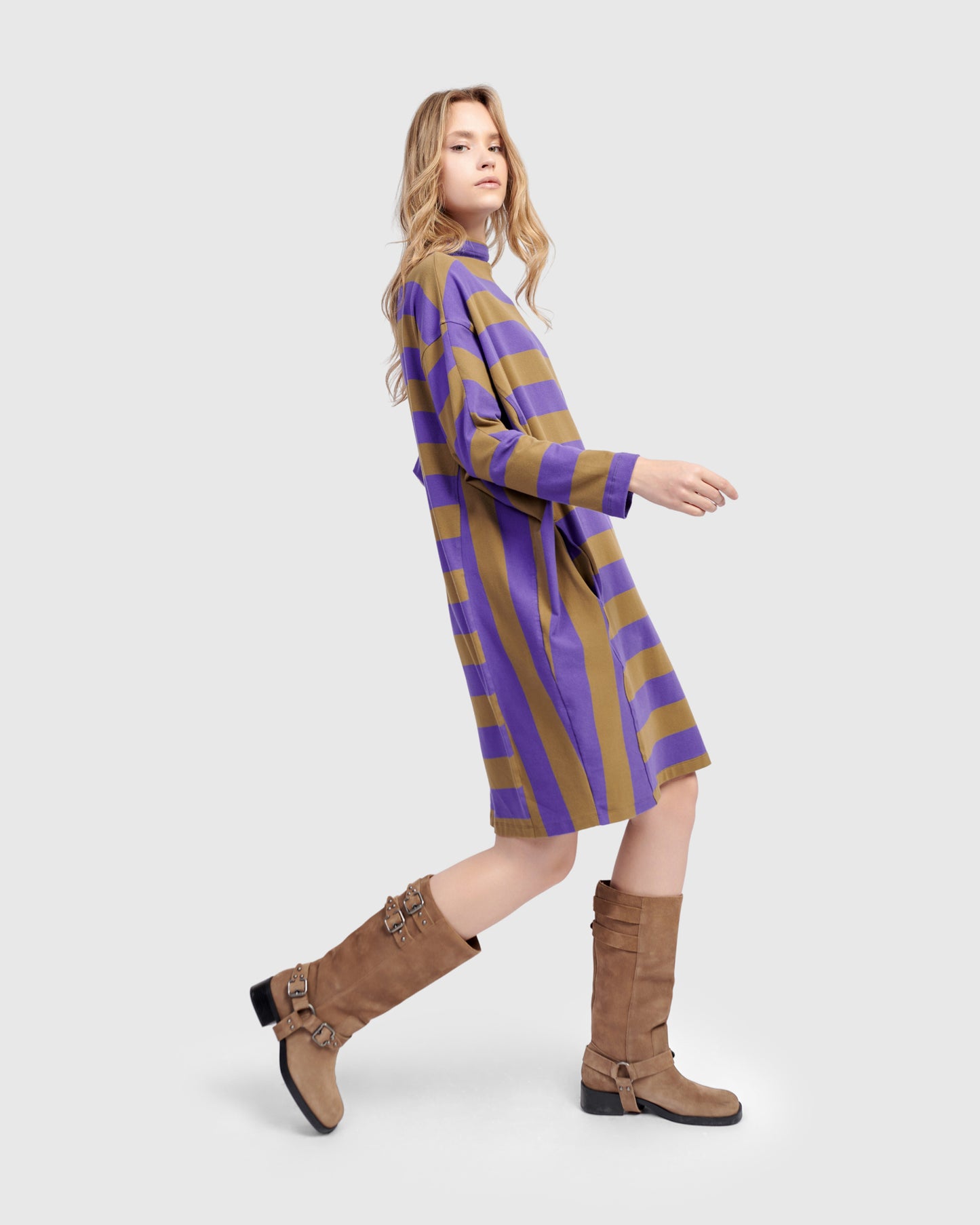 שמלה אורבן פסים סגול