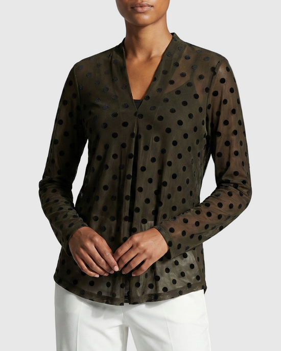 טוניקה דובדבנית נקודות קטיפה