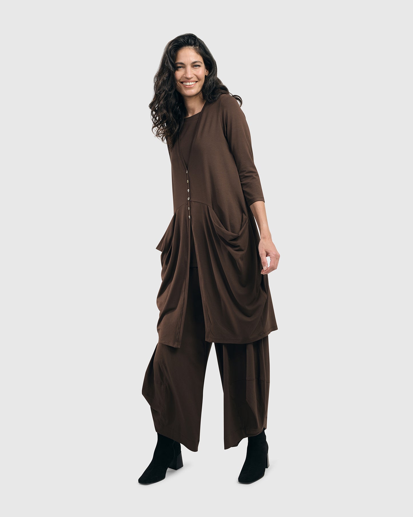 קרדיגן נילי ארוך חום