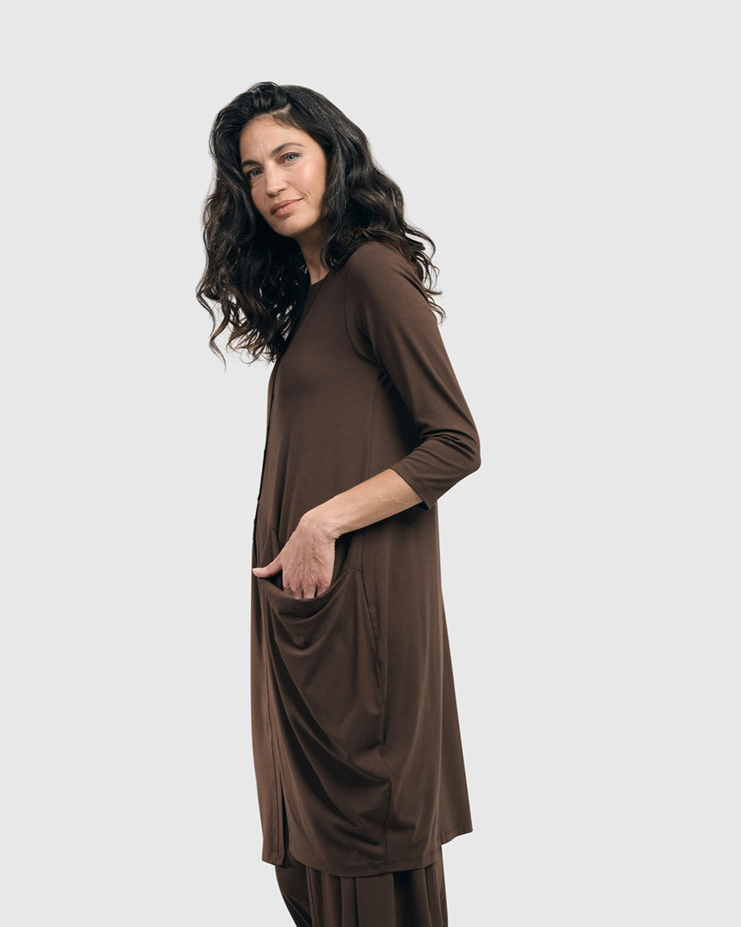 קרדיגן נילי ארוך חום