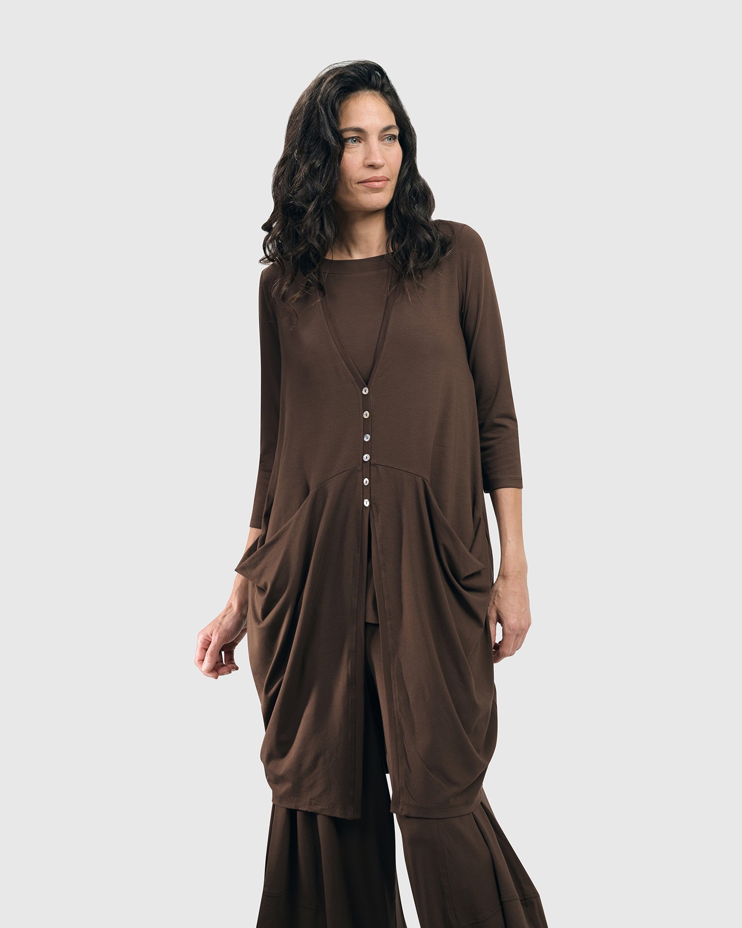 קרדיגן נילי ארוך חום