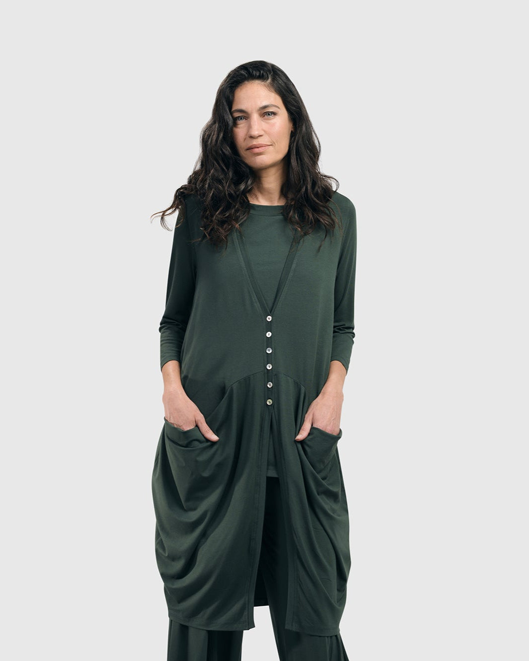 קרדיגן נילי ארוך ירוק