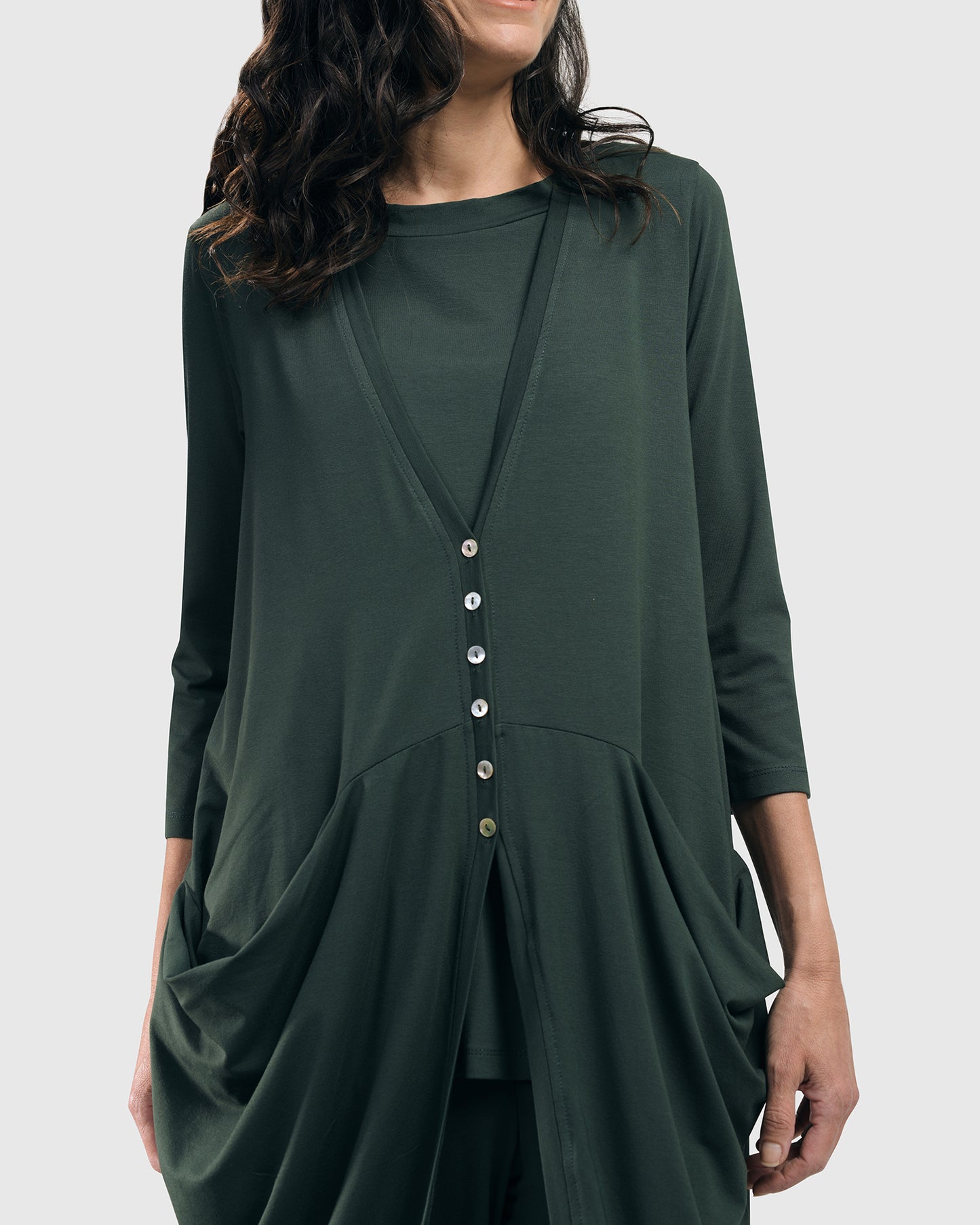 קרדיגן נילי ארוך ירוק