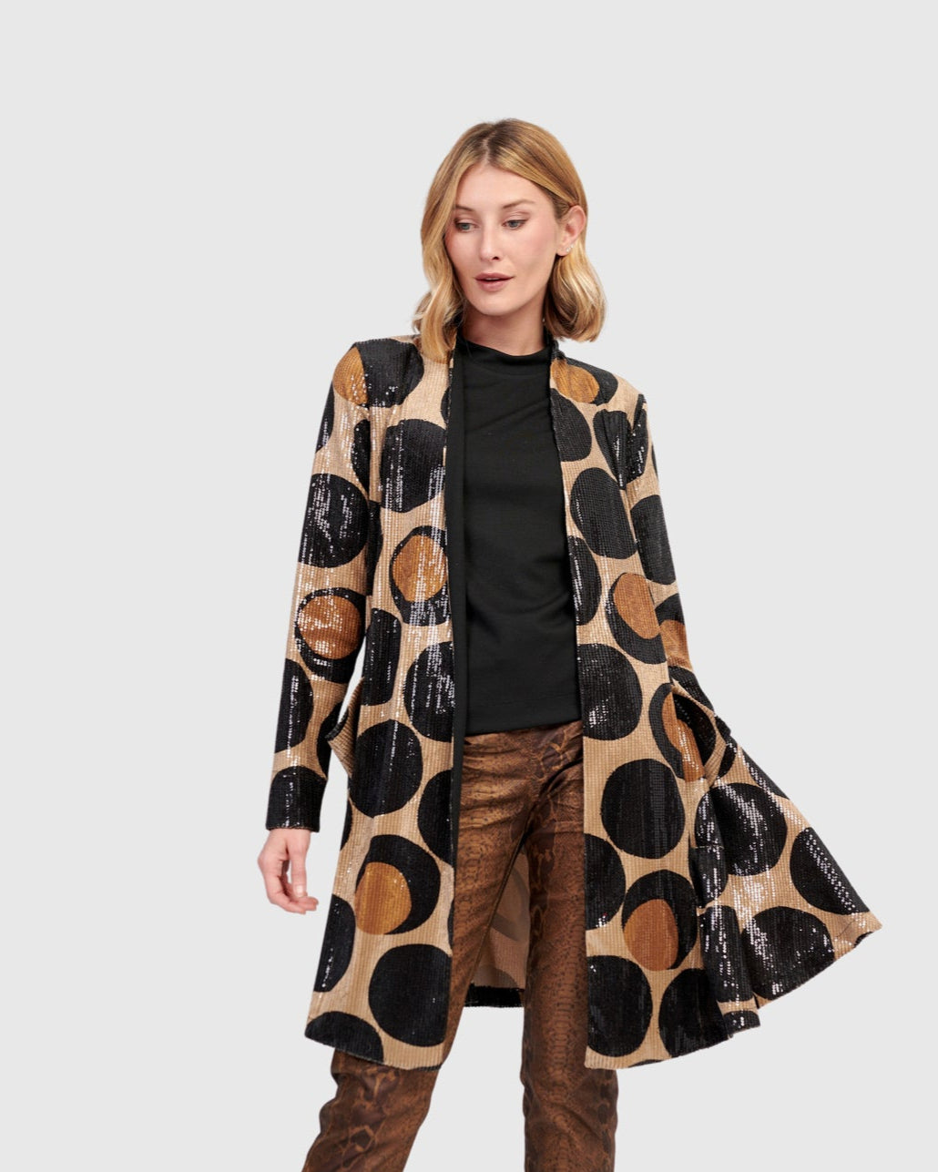 ז'קט מסתובב פאייטים עיגולים