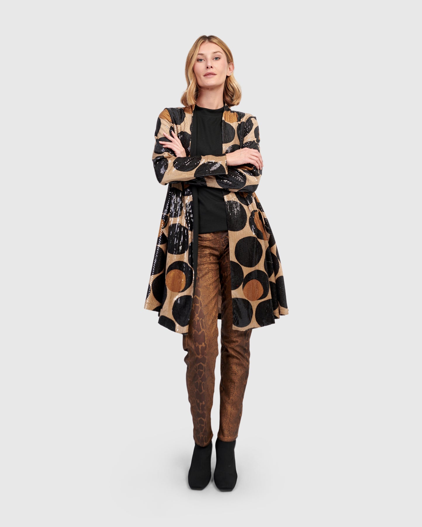 ז'קט מסתובב פאייטים עיגולים