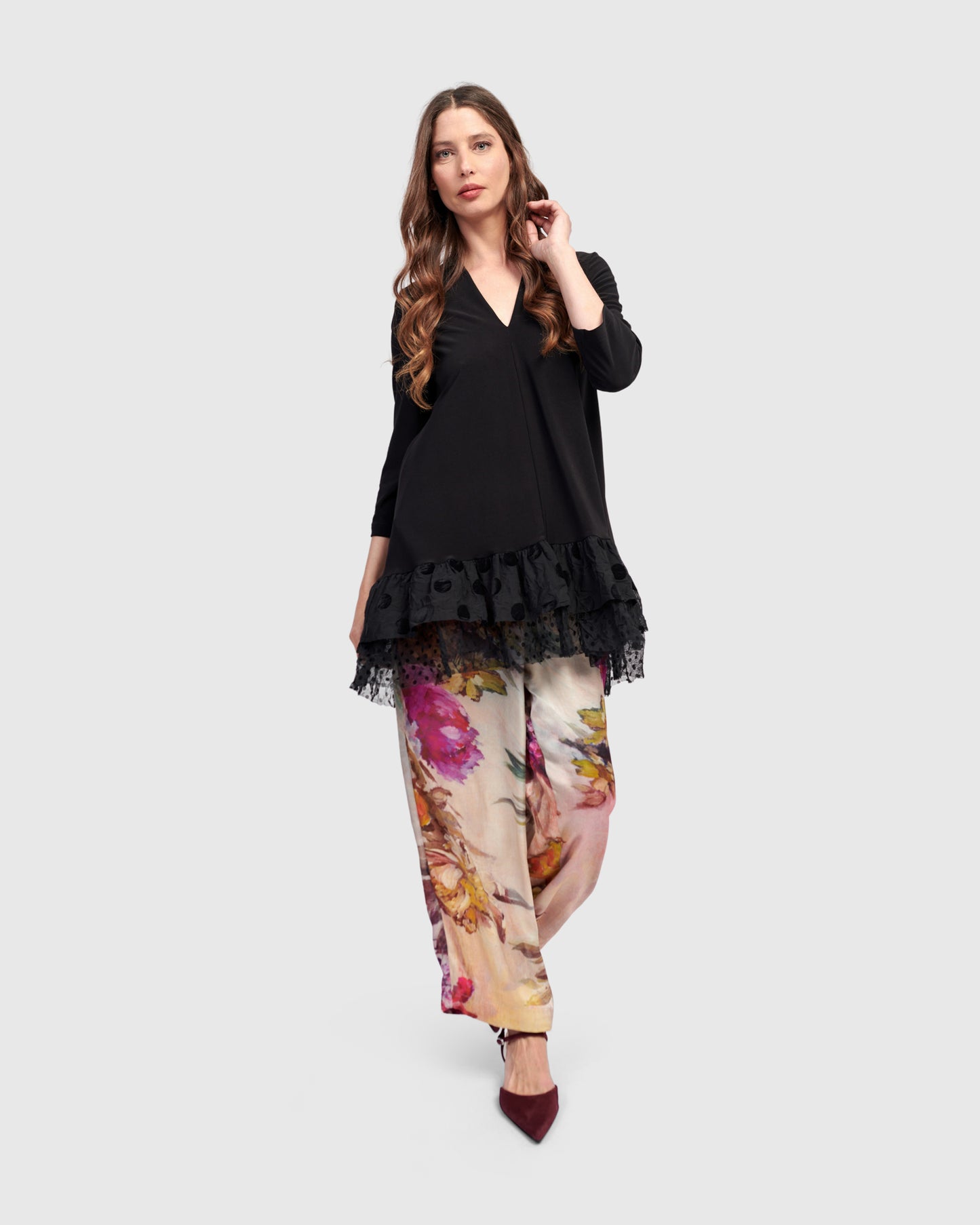 חולצה אפטר דארק דובדבנית שחורה