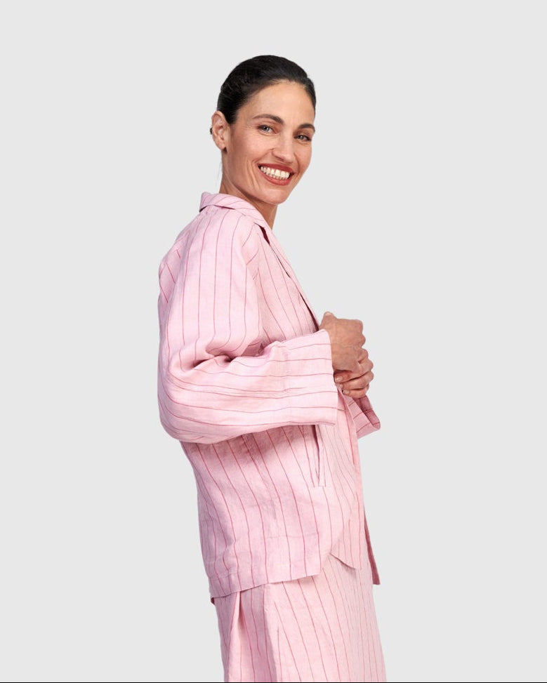 ז'קט פשתן ורוד