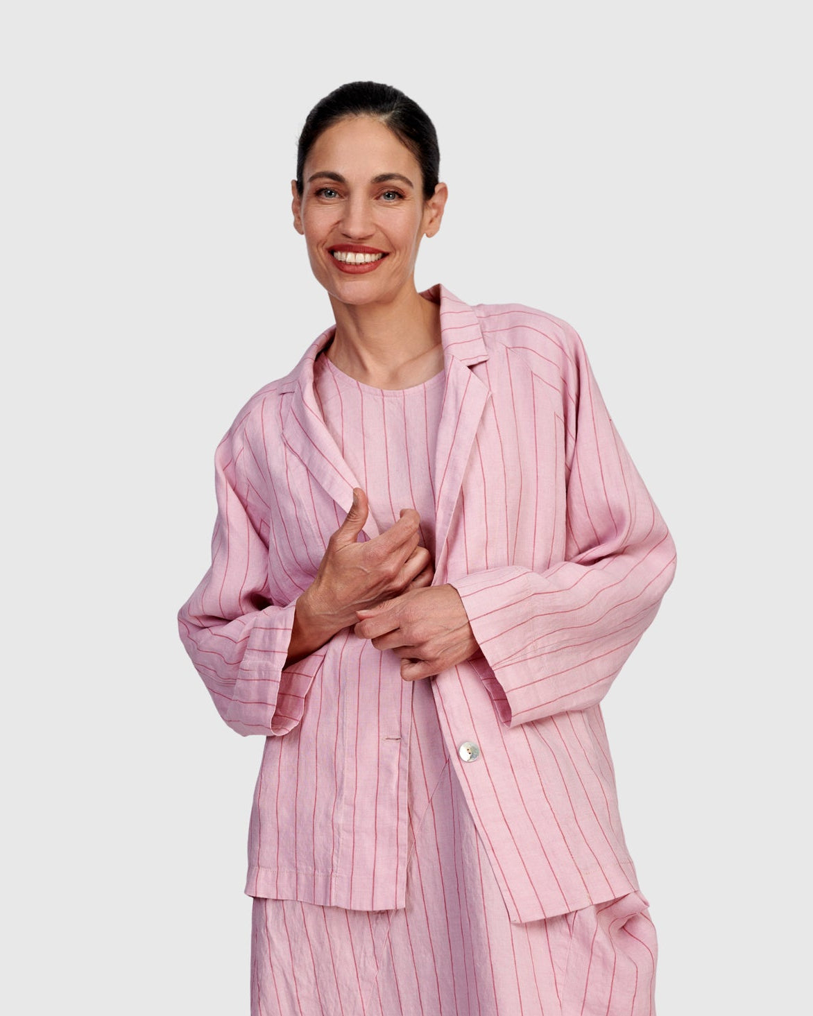 ז'קט פשתן ורוד