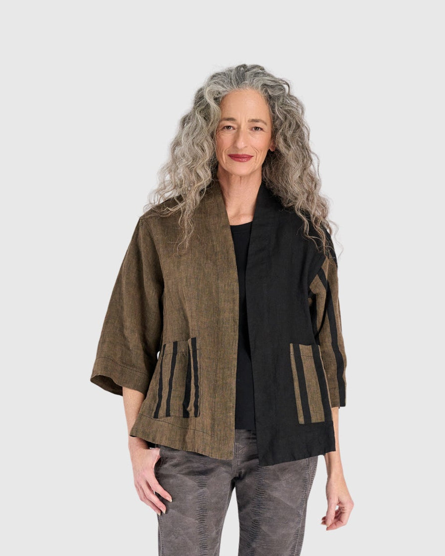 ז'קט פשתן שילוב מיקס