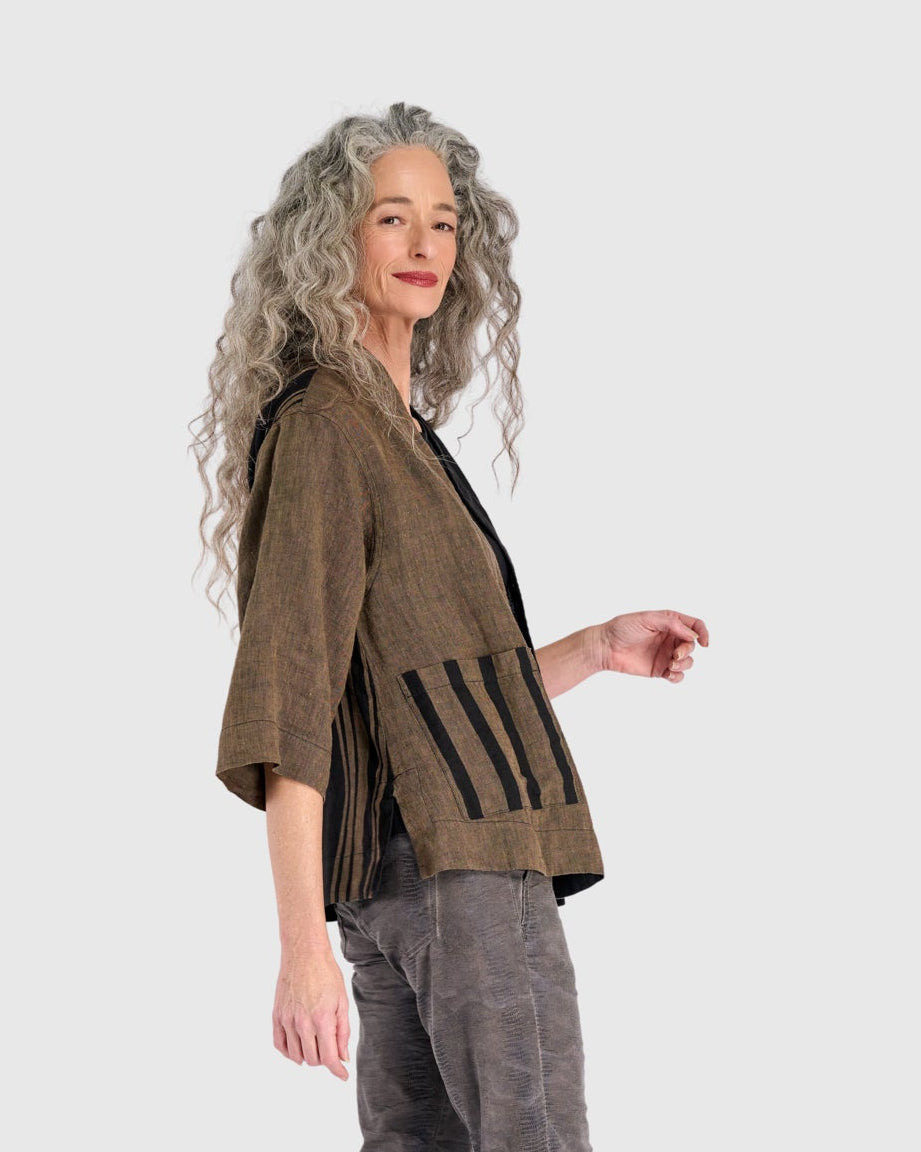 ז'קט פשתן שילוב מיקס