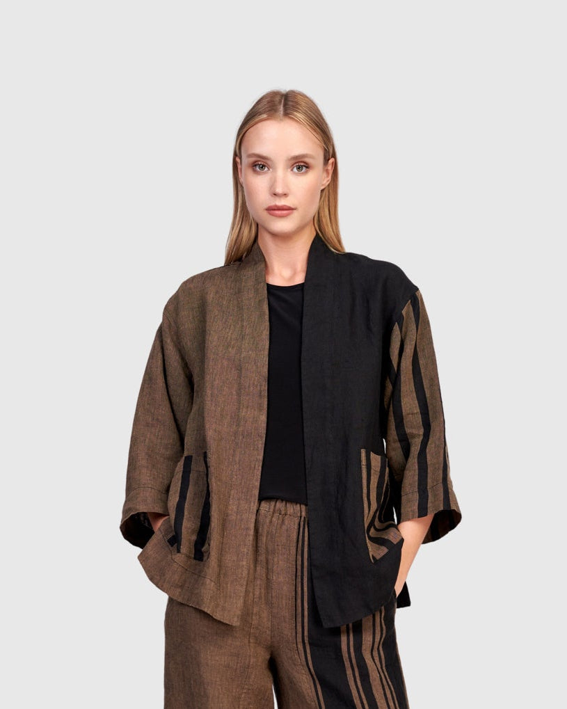 ז'קט פשתן שילוב מיקס