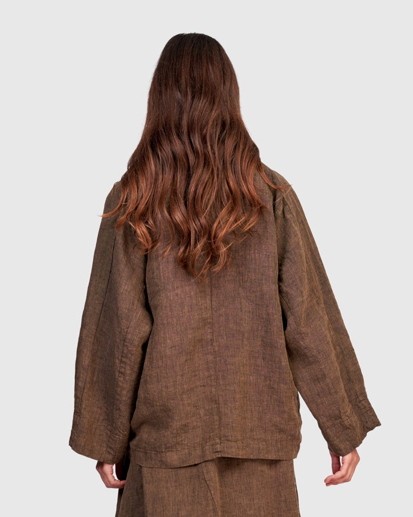 ז'קט פשתן חום