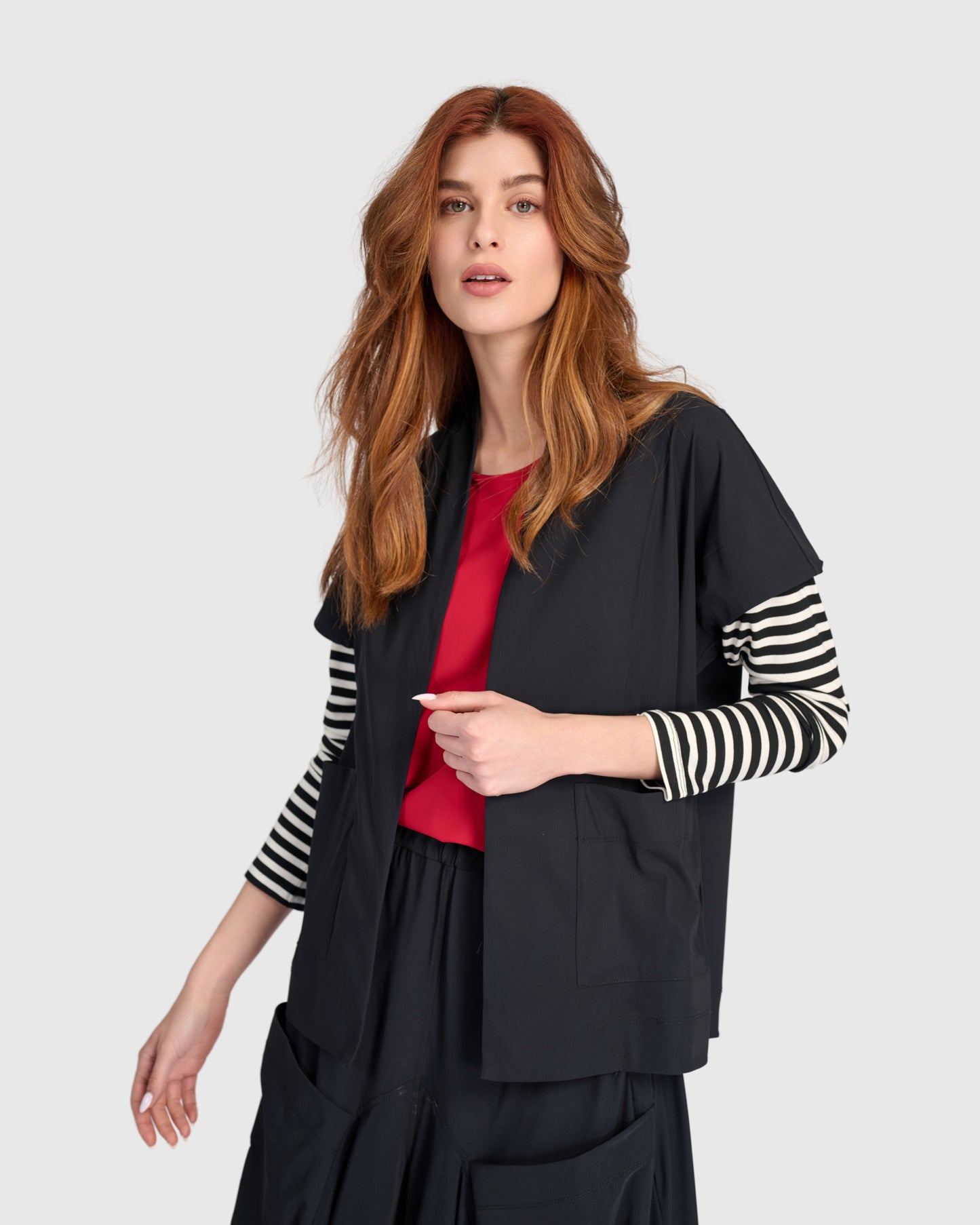 ז'קט טכנו שרוול שחור