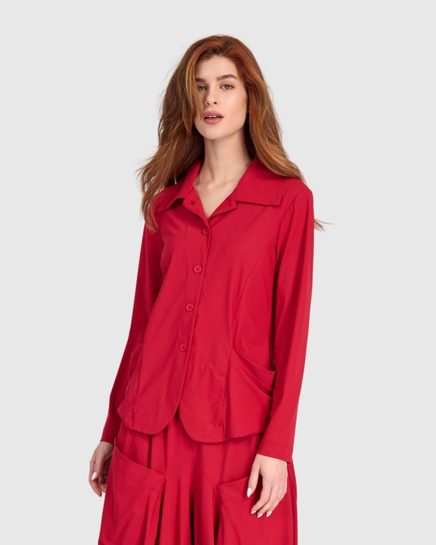 ז'קט טכנו קלאסי אדום