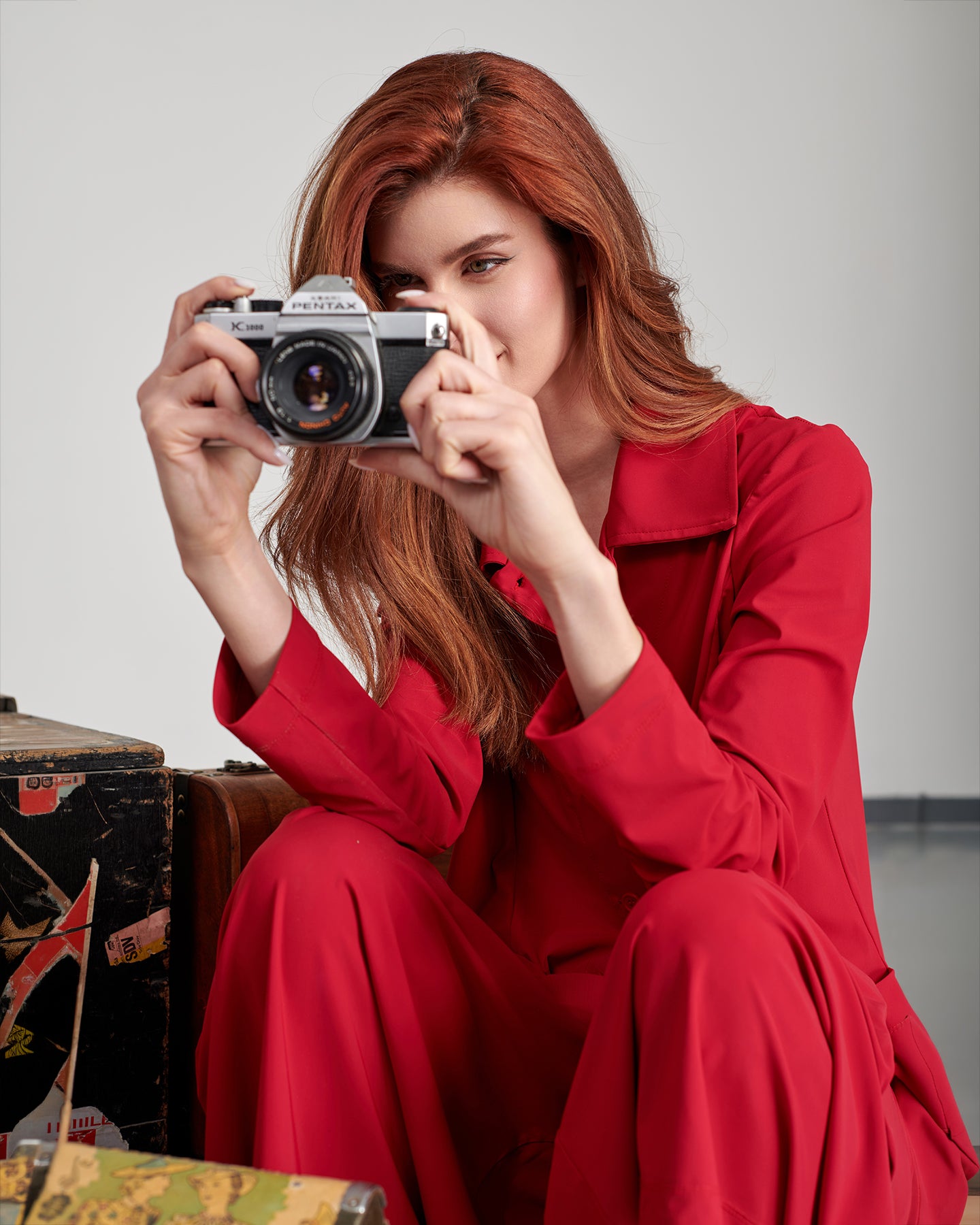 ז'קט טכנו קלאסי אדום