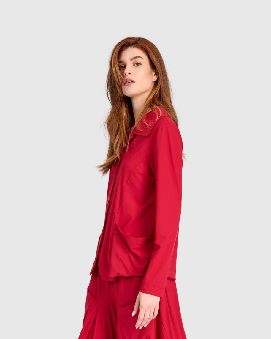 ז'קט טכנו קלאסי אדום