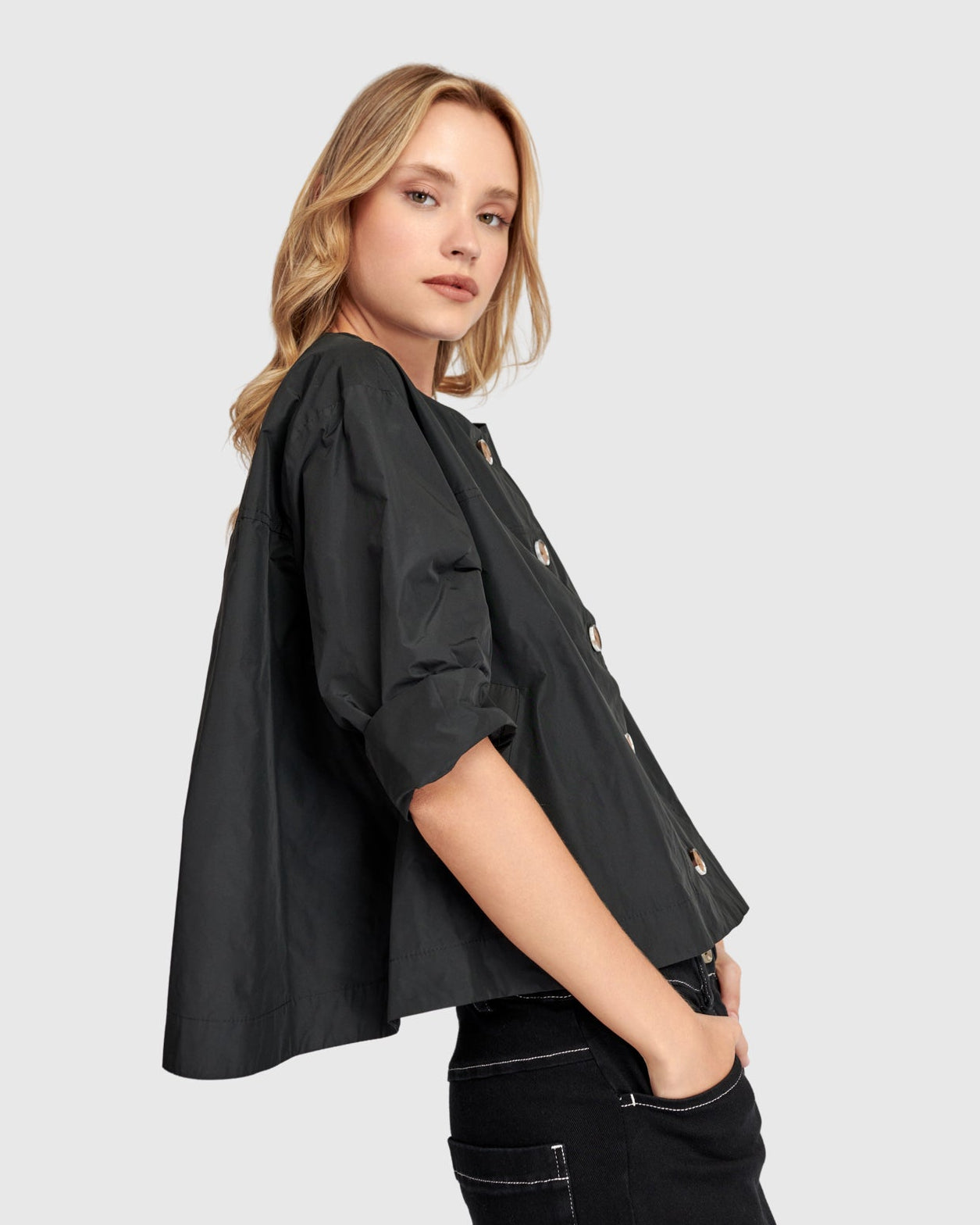 ז'קט אורבן טאפטה שחור