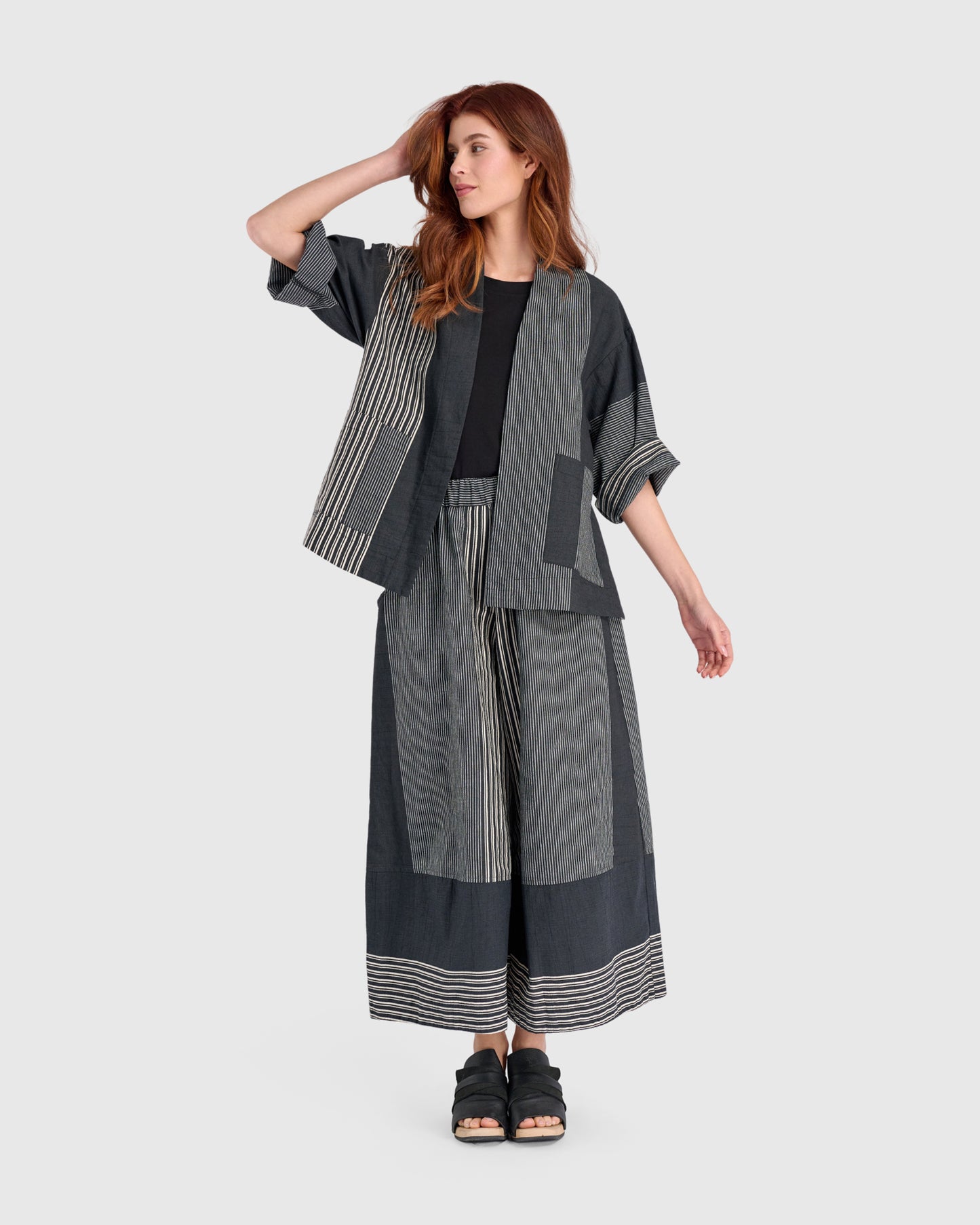 מכנסי אורבן פשתן אפור