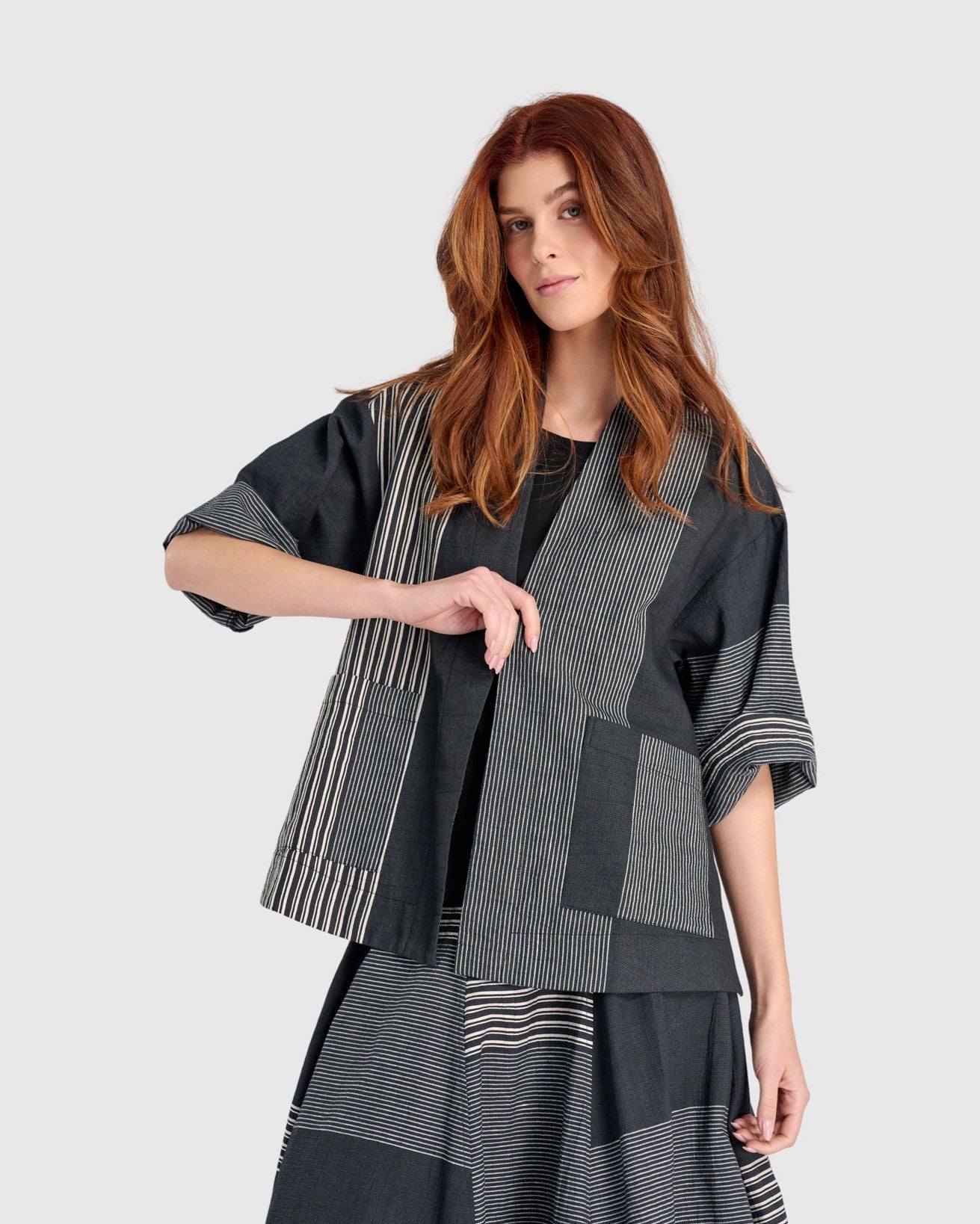 ז'קט אורבן פשתן אפור