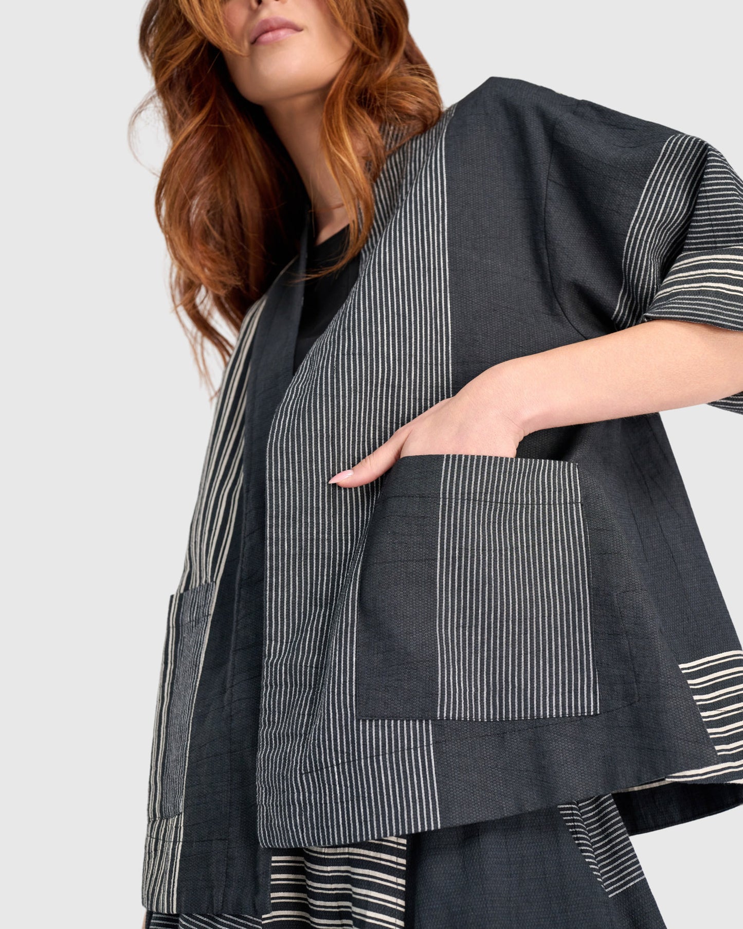 ז'קט אורבן פשתן אפור