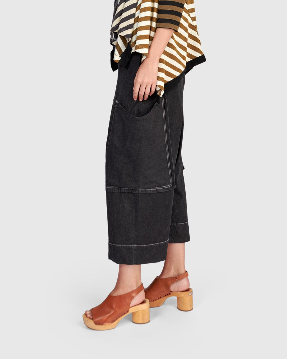 מכנסי אורבן ג'ינס כיסים שחור