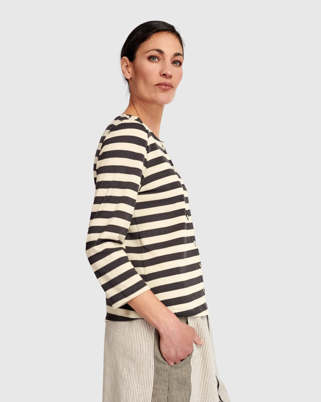 קרדיגן אורבן פסים שמנת