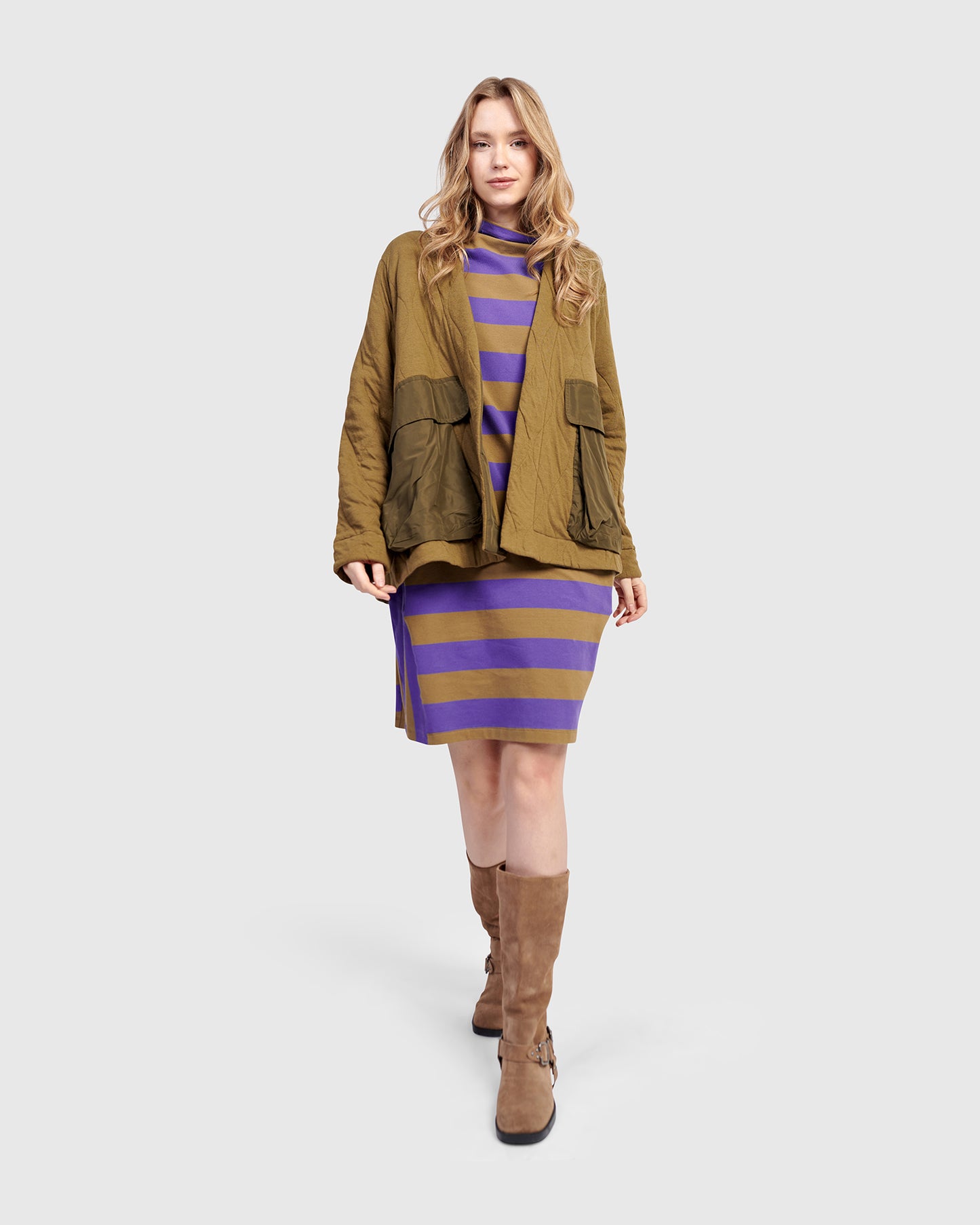 שמלה אורבן פסים סגול