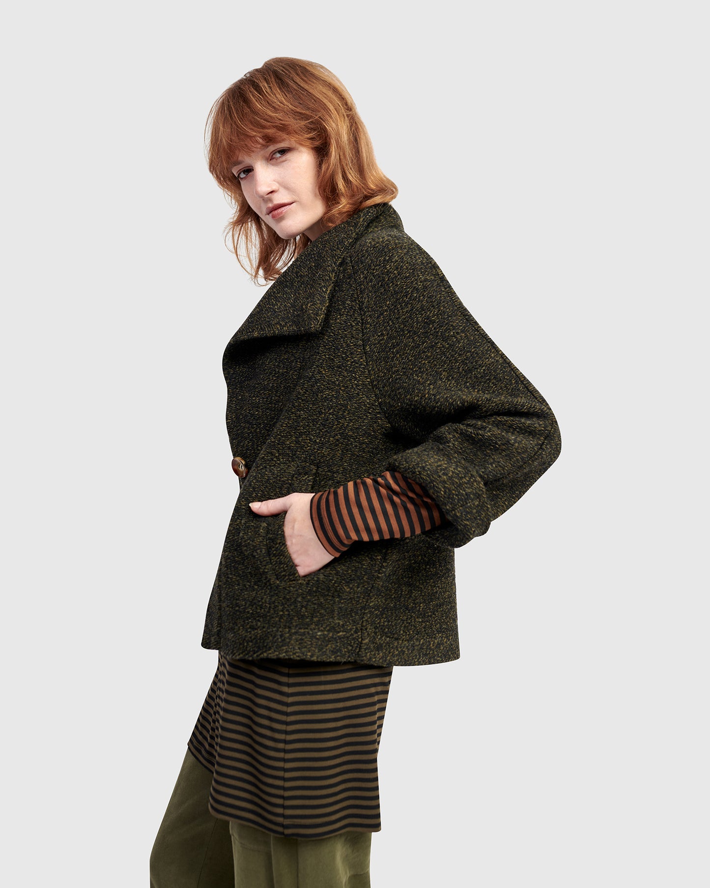 ז'קט אורבן טוויד חשוב חאקי