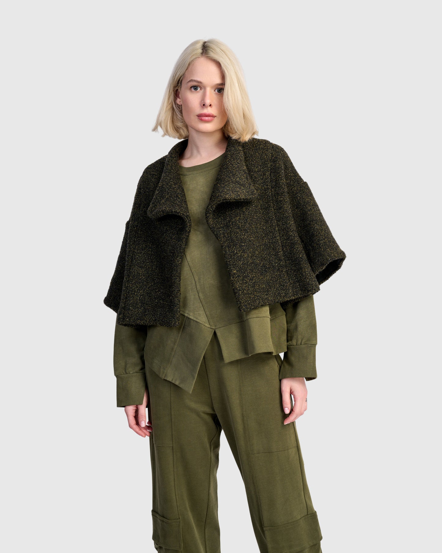 סווטשירט אורבן מחולק זית