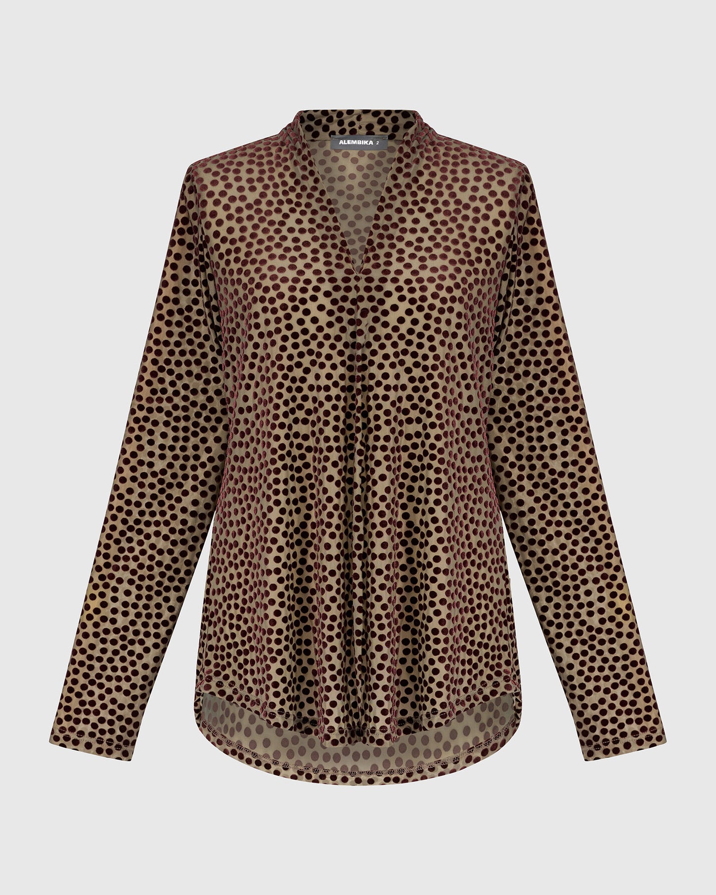 טוניקה דובדבנית נקודות קטיפה קטנות